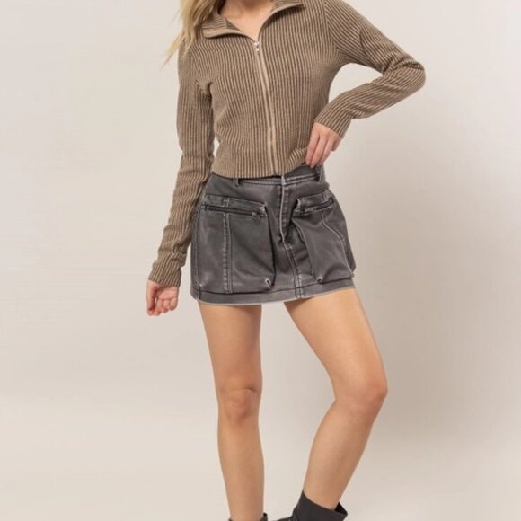 Carla Striped Zip-Up Knit Top - Picture 9 of 9